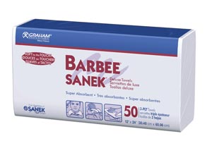 Graham Medical Barbee Sanek® Towel, White, 12" x 24", Deluxe 3-Ply 500/cs