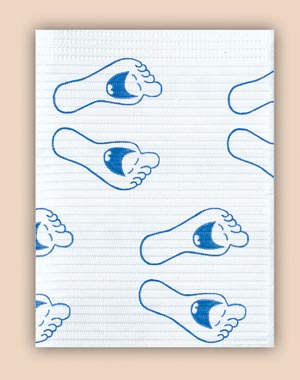 Crosstex International Towel, 3-Ply Paper, Poly, 19" x 13", Happy Feet
