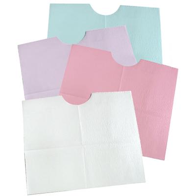 Towel, 3-Ply Tissue & Poly, Neck Towel, 17" x 18" with Cutout, White