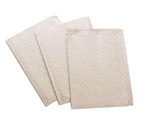 Diamond Embossed Towel, 13" x 18", 2-Ply Tissue, Poly-Backed, White