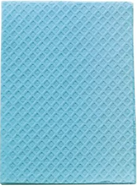 Diamond Embossed Towel, 13" x 18", 2-Ply Tissue/ Poly, Blue