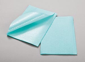 Towel, 3-Ply Tissue & Poly, Blue, 13" x 18", Rib Embossed