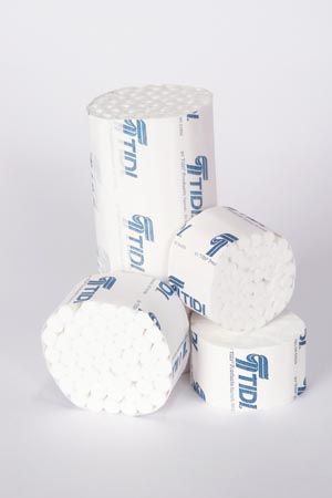 Cotton Roll, #2 Medium, 3/8" x 1½", 2000/bx (10/cs, 16 cs/plt)