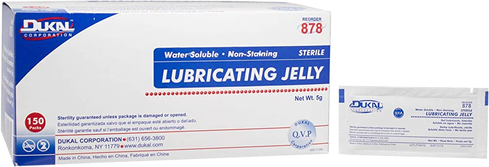 Lubricating Jelly, Foil Pack, 5gm, 150/bx