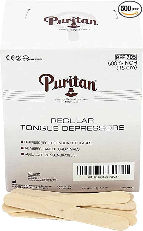 First Aid Only/Acme United Corporation Puritan Northern Birch Tongue Depressors, 6"