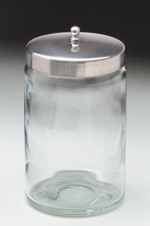 Flint Glass Jars, Unlabeled, Stainless Steel Lids