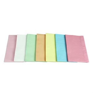 Bib, 13" x 18", 2-Ply Tissue + Poly, Pink