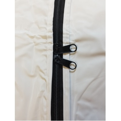 Busse Hospital Disposables, Inc. Post Mortem Bag, White with Black Curved Zipper
