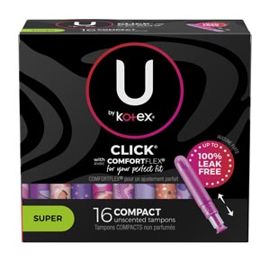 Kimberly-Clark Consumer U by Kotex® Super Premium Tampon, Super Absorbent, 16/pk, 8 pk/cs