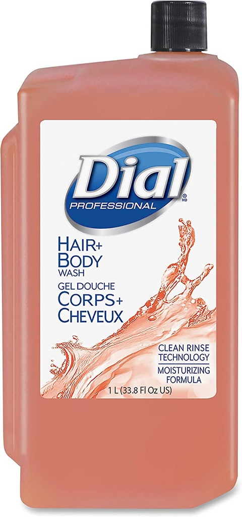 Dial Corporation Hair & Body Wash, 1 Liter, 8/cs (80 cs/plt)