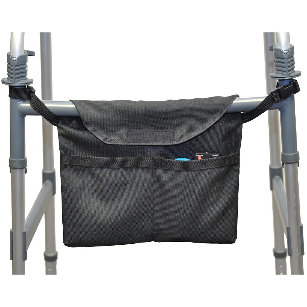 Walker Bag with Buckles, Polyester with Water-Resistant Coasting, Black
