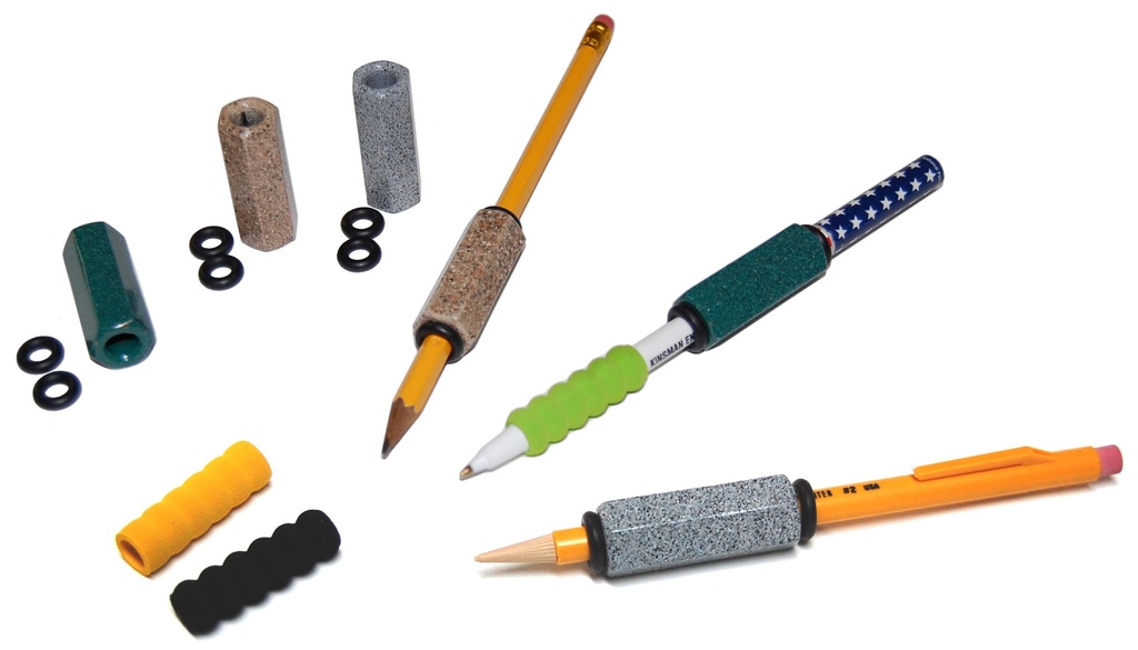 Pencil Weight Kit, Includes 6 Weights, 3 Grips, 12 O-Rings, 12 Pencils