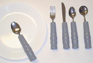 Weighted Utensils, Set of 4 Includes: Fork, Teaspoon, Knife & Soup Spoon