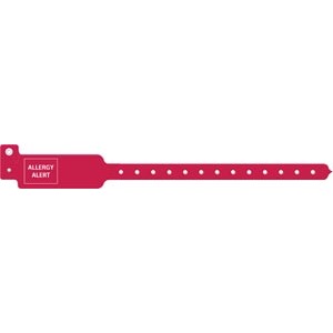 Wristband, Adult/ Pediatric, 10", Tri-Laminate, Allergy Alert, Cranberry, 250/bx