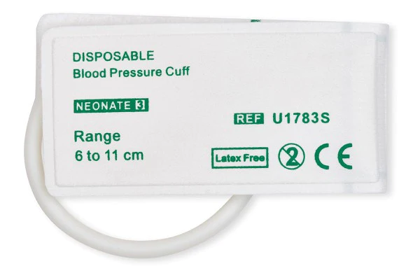 NIBP Cuff, Disposable, Neonate, #3, Single Hose, 6-11cm, OEM: M1870B 10/bx(DROP SHIP ONLY)