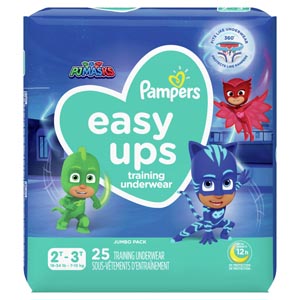 Pampers Easy Ups Training Underwear, Pull On, Boys, Size 4, 2T-3T, 25/pk, 4pk/cs