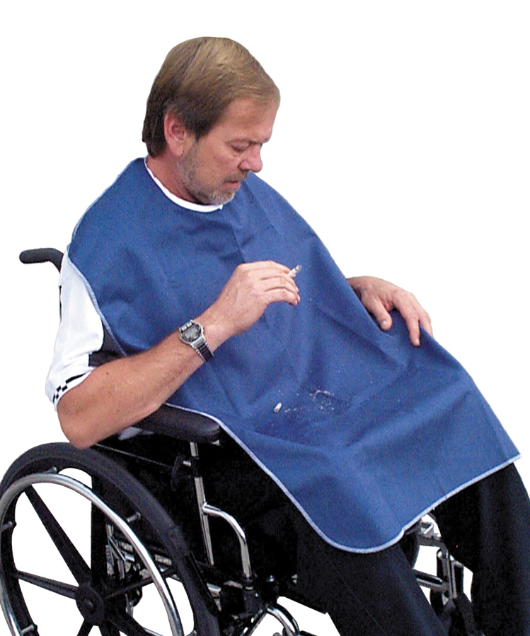 Fire-Retardant Bib, Denim Blue Kermel Material with White Trim, 24" x 36"