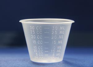 Medicine Cup, 1 oz, Graduated mL/cc only, Translucent, 100/slv, 50 slv/cs (60 cs/plt)