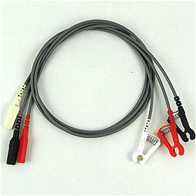 Conmed 24 inch FSR Series Grabber Shielded Safety Leadwire, White/Red/Black, 3/Pack
