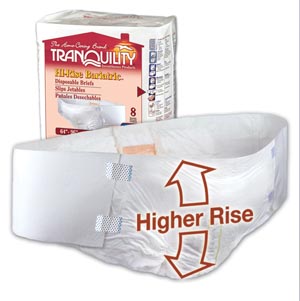 HI-Rise Bariatric Brief, 64" to 96", Capacity 34 fl oz, 8/bg, 4 bg/cs (42 cs/plt)