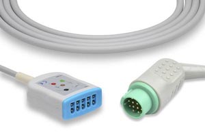 ECG Trunk Cable, 3 Leads, GE Healthcare > Corometrics Compatible w/ OEM: 1554AAO, KCD033