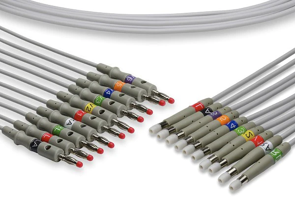 EKG Leadwire, 10 Leads Banana, 4ft, Gray, Welch Allyn Compatible OEM: 401129