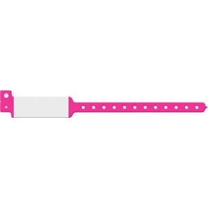 Wristband, Adult/ Pediatric, Imprinter Vinyl, Custom Printed, Neon Pink, 500/bx