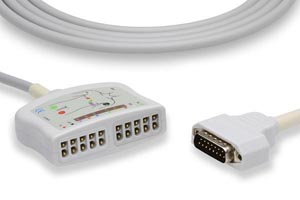 EKG Trunk Cable, 10 Leads, GE Healthcare > Marquette Compatible w/ OEM: 22341809, 45509-B