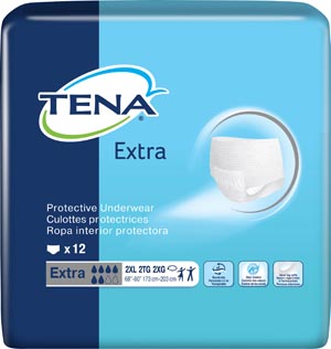 Protective Underwear, Unisex, 2X-Large, 68" - 80" Hip Size, White, 12/pk, 4 pk/cs