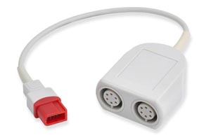 IBP Adapter Cable Round, 6-Pin Connector, Keyed, Spacelabs Compatible w/ OEM: 700-0028-00