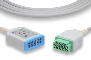 ECG Trunk Cable, 3/5 Leads, GE Healthcare > Marquette Compatible w/ OEM: 2022948-001