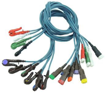 Conmed 54 inch 10 Lead Grabber Shielded Safety Leadwire, Assorted Color, 10/Pack