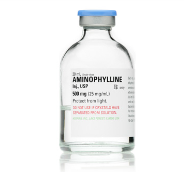 Aminophylline, 25 mg/ ml Injection, Single Dose, 20 ml Vial, 25/bx (Rx)