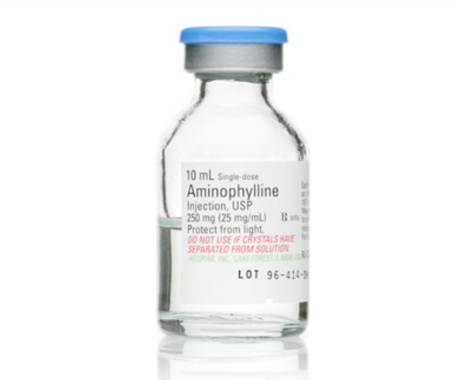 Aminophylline, 25mg/ ml Injection, Single Dose, 10ml Vial, 25/bx (Rx)