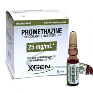 Promethazine Hydrochloride Injection, USP (25 mg/mL), Ampul, 1mL, 25/ctn (Rx)