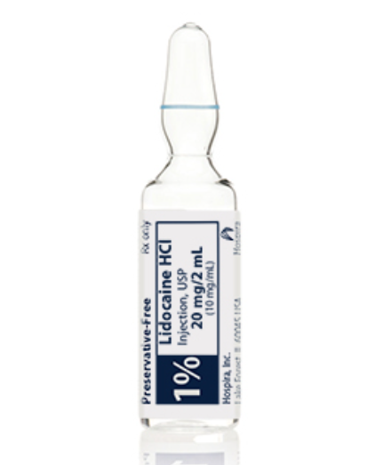 Lidocaine Hydrochloride Injection, USP, 10mg/ml, 2ml Glass Ampul, 50/bx (Rx)
