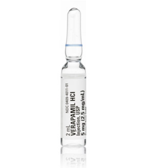 Verapamil Hydrochloride Injection, USP, 2.5 mg/ml, 2 ml Glass Ampul, 5/bx (Rx)