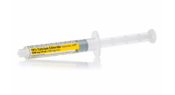 Calcium Chloride Injection, USP, 100mg/ml, 10ml Ansyr Plastic Syringe, 10/bx (Rx)
