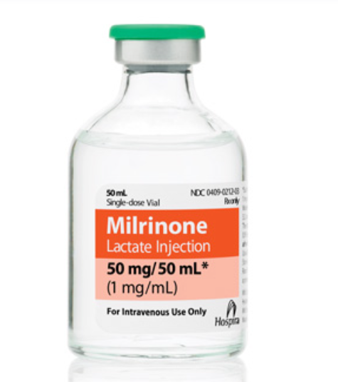 Milrinone Lactate Injection, 1mg/ml, 50ml Vial, Single Dose, Glass Fliptop Vial (Rx)