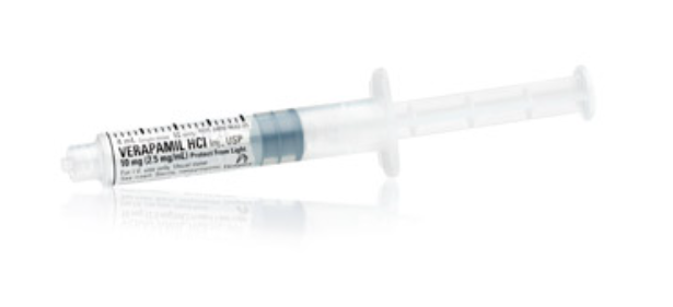 Verapamil Hydrochloride Injection, USP, 2.5 mg/ml, 4 ml Ansyr Plastic Syringe, 10/bx (Rx)