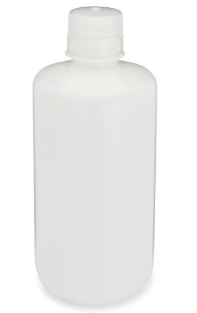 Diamond RealSealBottle, Narrow Mouth Boston Round, HDPE with PP Closure, 1000mL, 6/bg