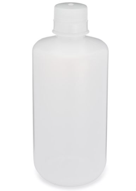 Diamond RealSealBottle, Narrow Mouth Boston Round, LDPE with PP Closure, 1000mL, 6/bg