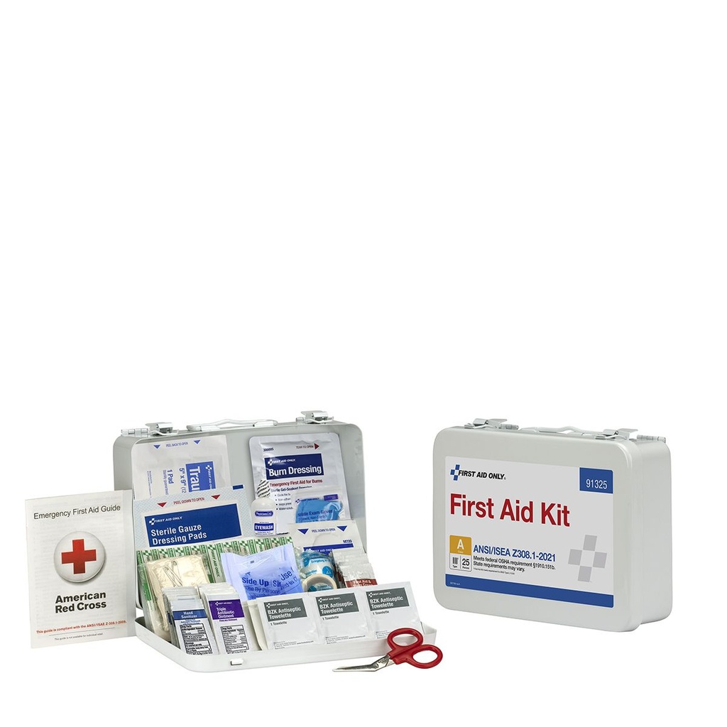 First Aid Only Weatherproof 25 Person ANSI A First Aid Kit with Metal Case