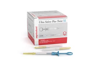 Ultra Safety Plus Twist XL Sterile Needles, 25G Long (Red), 100/box + 1 syringe handle 
