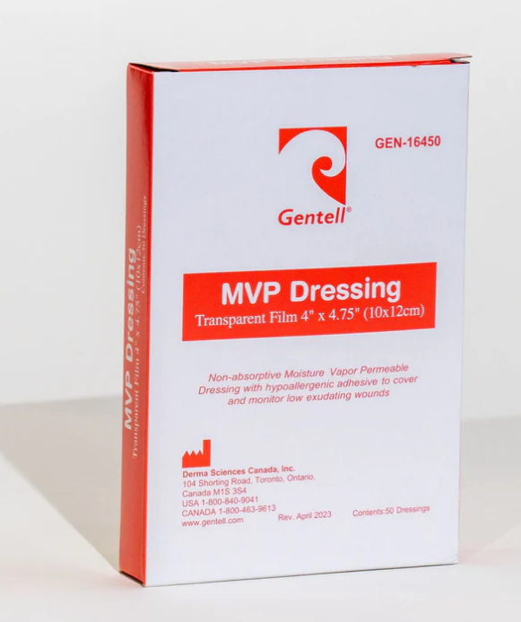 Gentell MVP Transparent, 4" x 4.75", Dressing, 50/bx