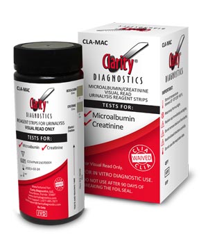Clarity Visual Read ONLY, Micro-Albumin Creatinine Strips, 25strips/btl