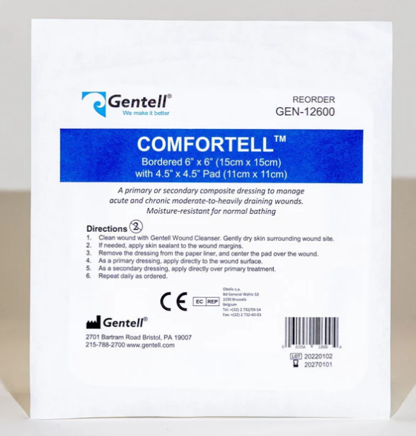 Gentell Comfortell, 6" x 6", Water Resistant, 50/cs