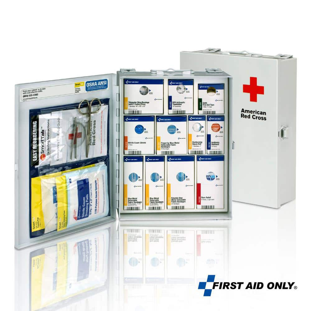 First Aid Only American Red Cross SmartCompliance Medium Food Service First Aid Kit with Metal Cabinet