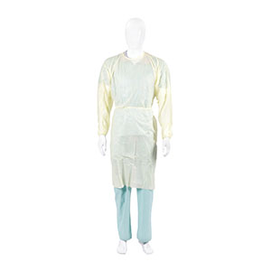 Cover Gown, SMS, with Ties, Yellow, Universal Size, 10/pk, 10 pk/cs