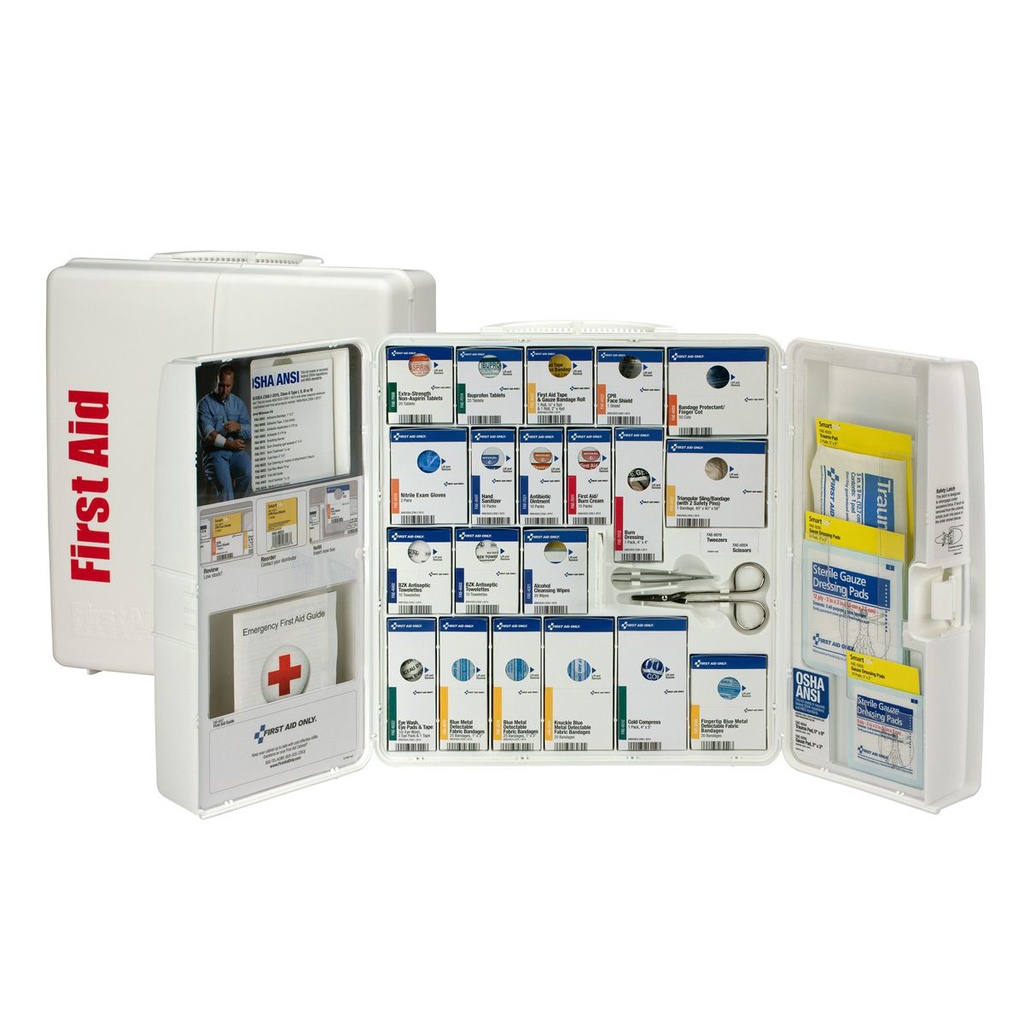 First Aid Only SmartCompliance 50 Person Large Plastic First Aid Food Service Cabinet with Medications